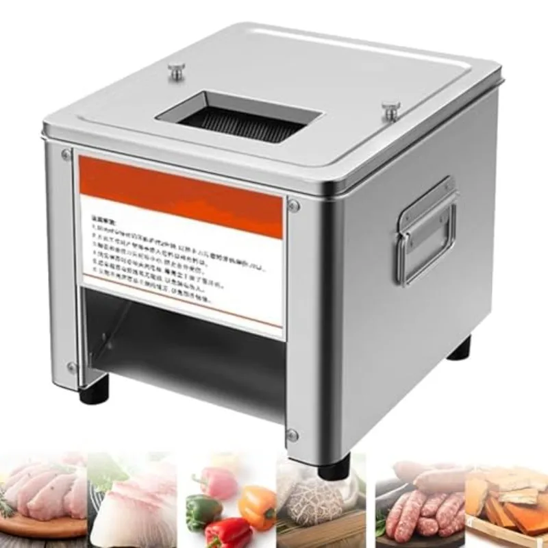 Electric Meat Cutter Slicer Bucket Crumbled Meat Stainless Steel Chicken Fish Beef Merchant Fillet Shredded Cutter Slicer