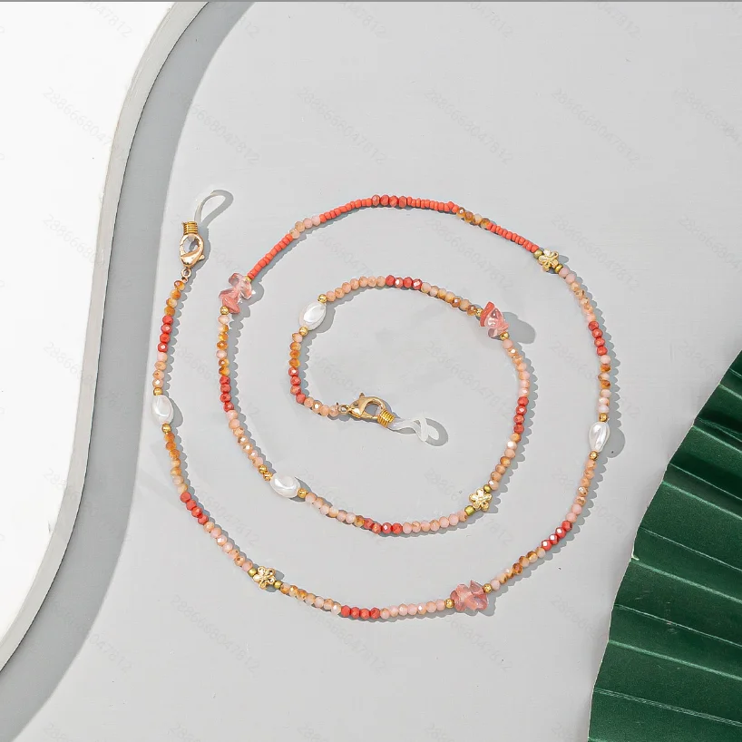 سلسلة النظارات المصنوعة يدويًا من الحجر المطحون، حبل معلق للنظارات ملون عالي الجودة، مضاد للانزلاق