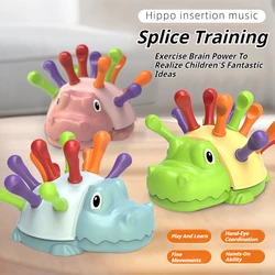 Hippo Montessori Biomimetic Toys Baby Concentration Training Puzzle Toys Fine Motor Sensory spelling Toys for Kids gift 1 year 3