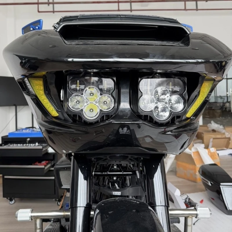 

Motorcycle headlights for 24-26 road gliding shark demon headlights with full stand