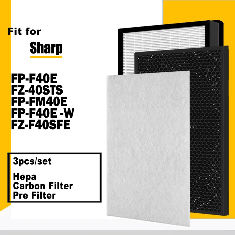 380*240*30mm/10mm FZ-F40SFE Replacement HEPA  Activated Carbon Filter Fit for Sharp FP-F40E -W FP-F40E FZ-40STS FP-FM40E