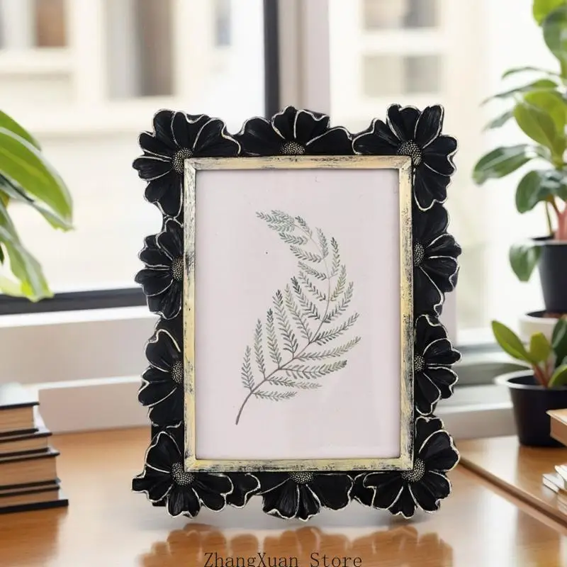 Antique Ornate Photo Frame Retro Picture Frame Decorative Photo Frame Decors 3XUF