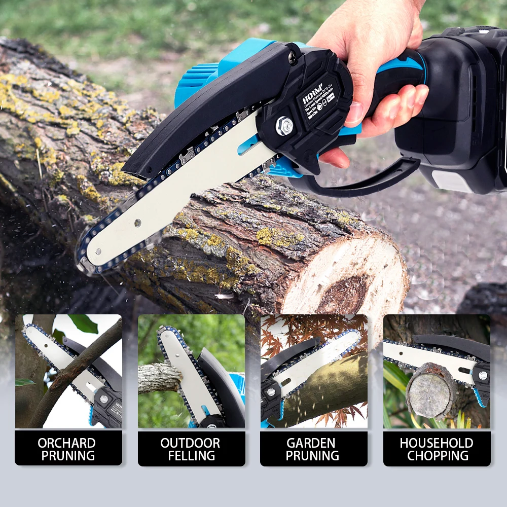 20V Brushless Electric Saw 6 Inch Mini Chainsaw Cutter Handheld Pruning Trimmer Garden Woodworking Power Tool For Makita Battery