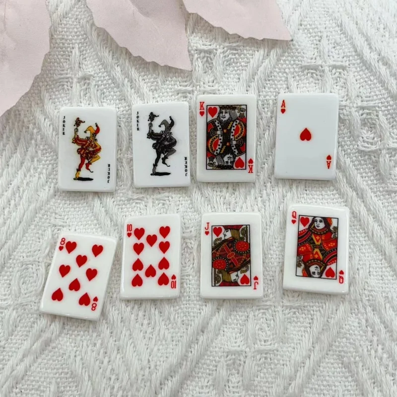 10pcs Dollhouse Mini Paper Playing Cards Miniature Simulation Small Game Casino Games Poker Party Home Decoration