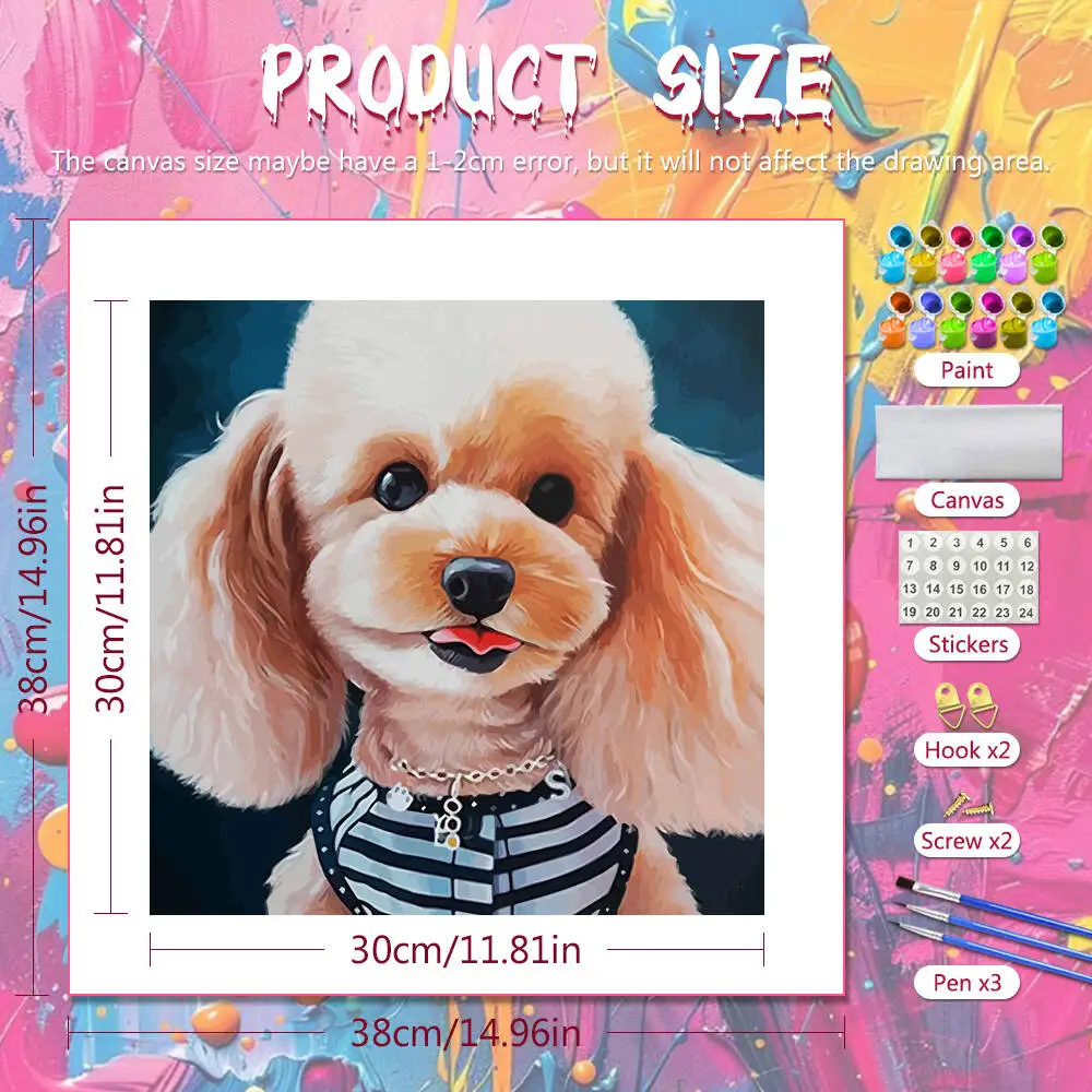 DIY Drawing By Numbers Dog Animal Digital Oil Painting Puppy Paint By Number For Kids Picture Artcraft On Canvas Home Decor