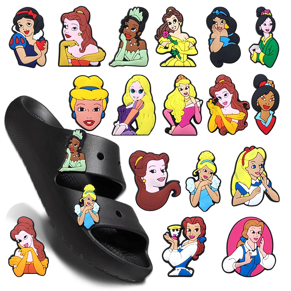 

Disney Princess Family 1-100pcs Shoe Charms Garden Shoe Accessories Buckle Fit Clogs Decaration Sandals Decorate Xmas Gift
