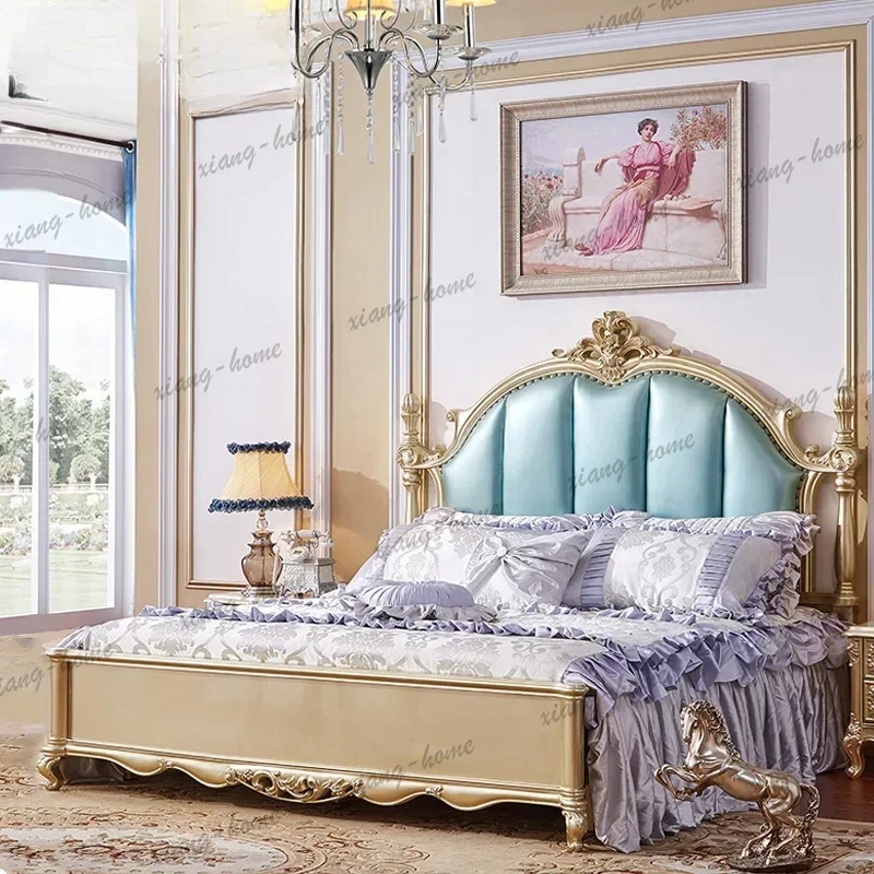 FG Japanese European Luxury Princess Double Bed Frame Designer Queen Size Bed Frame Beauty Letto Matrimoniale Unique Furniture