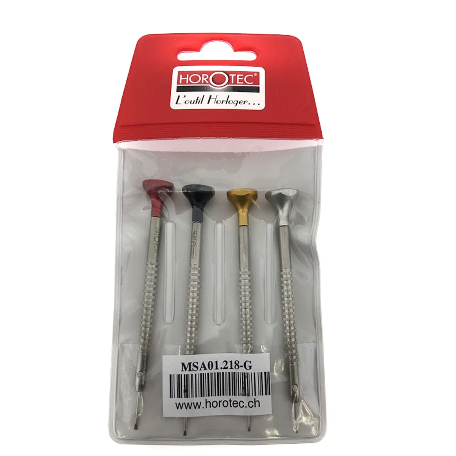 

HOROTEC MSA01.218-G Assortment of 4 Watchmaker Screwdrivers 0.60 to 1.20 mm