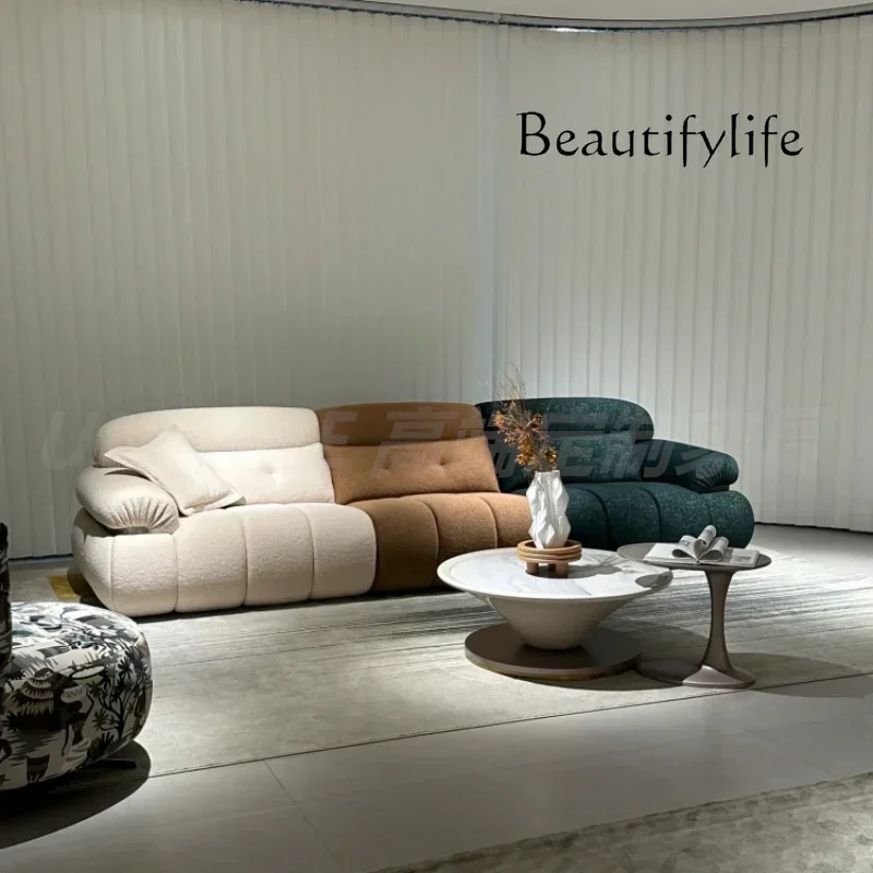 HV BJ Rainbow Sofa Small Apartment Living Room Designer New Color Matching Straight Row Three-person Combination