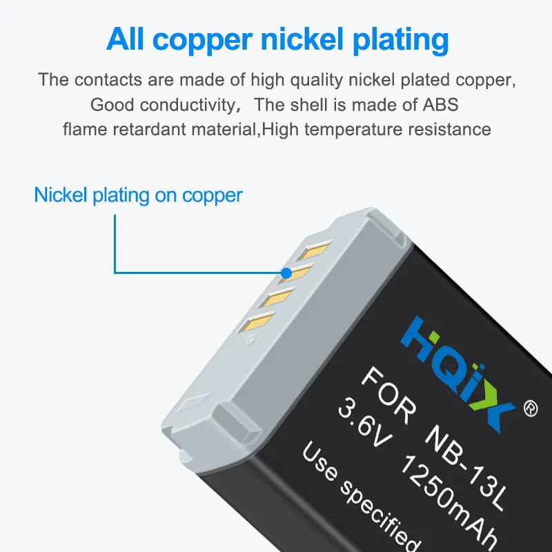 HQIX for Canon PowerShot G1 X Mark III GX5 G5X Mark II G7 X Mark III GX9 SX620 SX730 SX740 SX720 Camera NB-13L Charger Battery