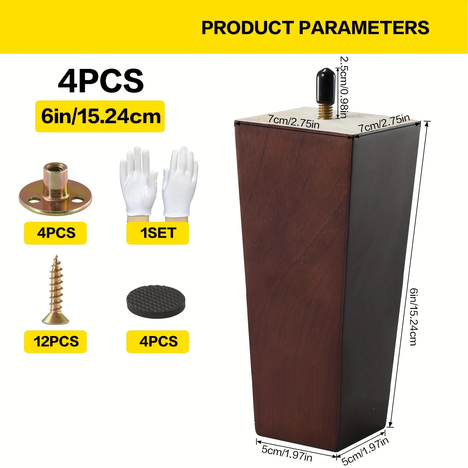 

Деревянные ножки для мебели: 6-4 квадратных коричневых ножек для дивана, средневековые ножки стула, замена ножек дивана