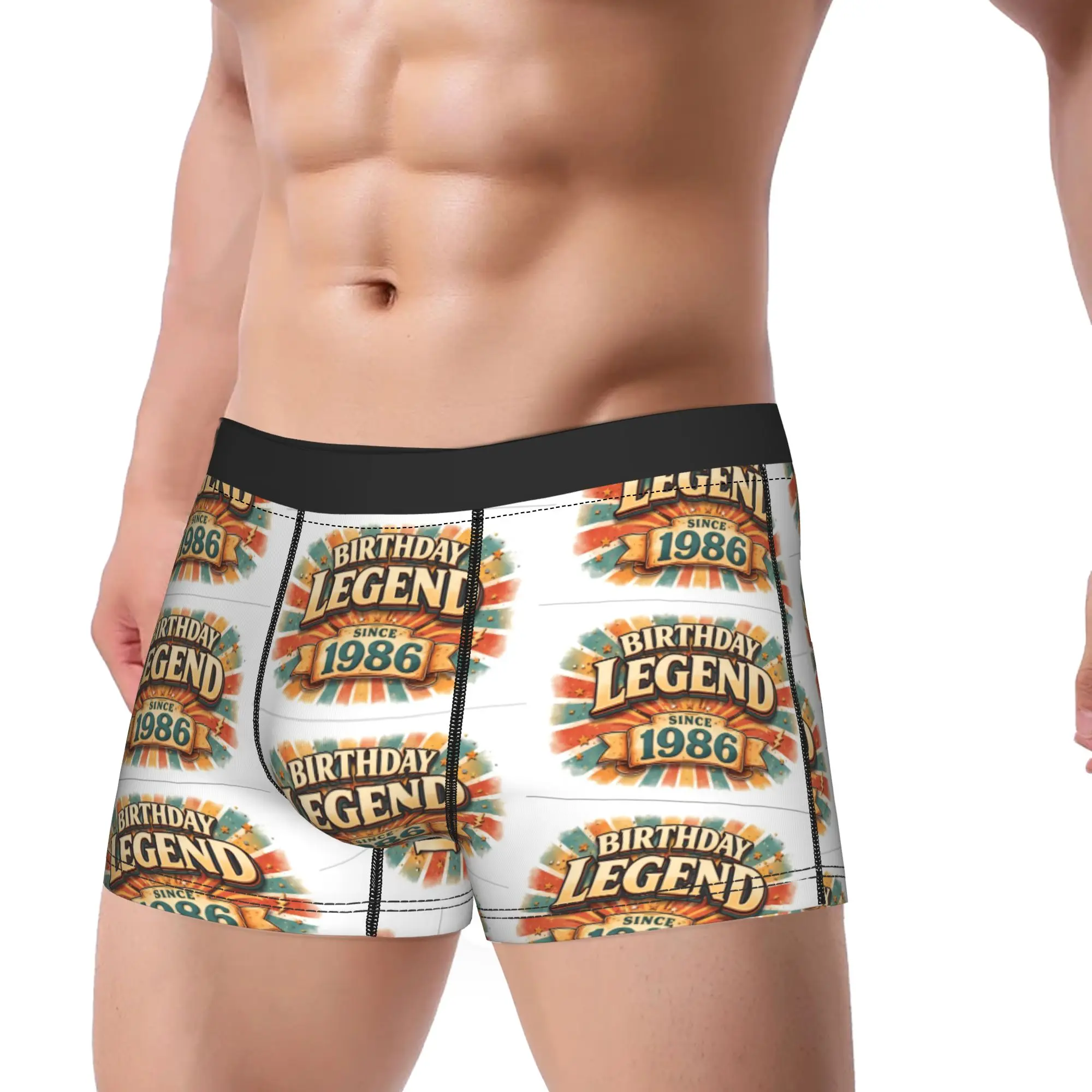 Birthday Legend Since 1986 Retro Vintage Design Underpants Breathbale Panties Man Underwear Print Shorts Boxer Briefs