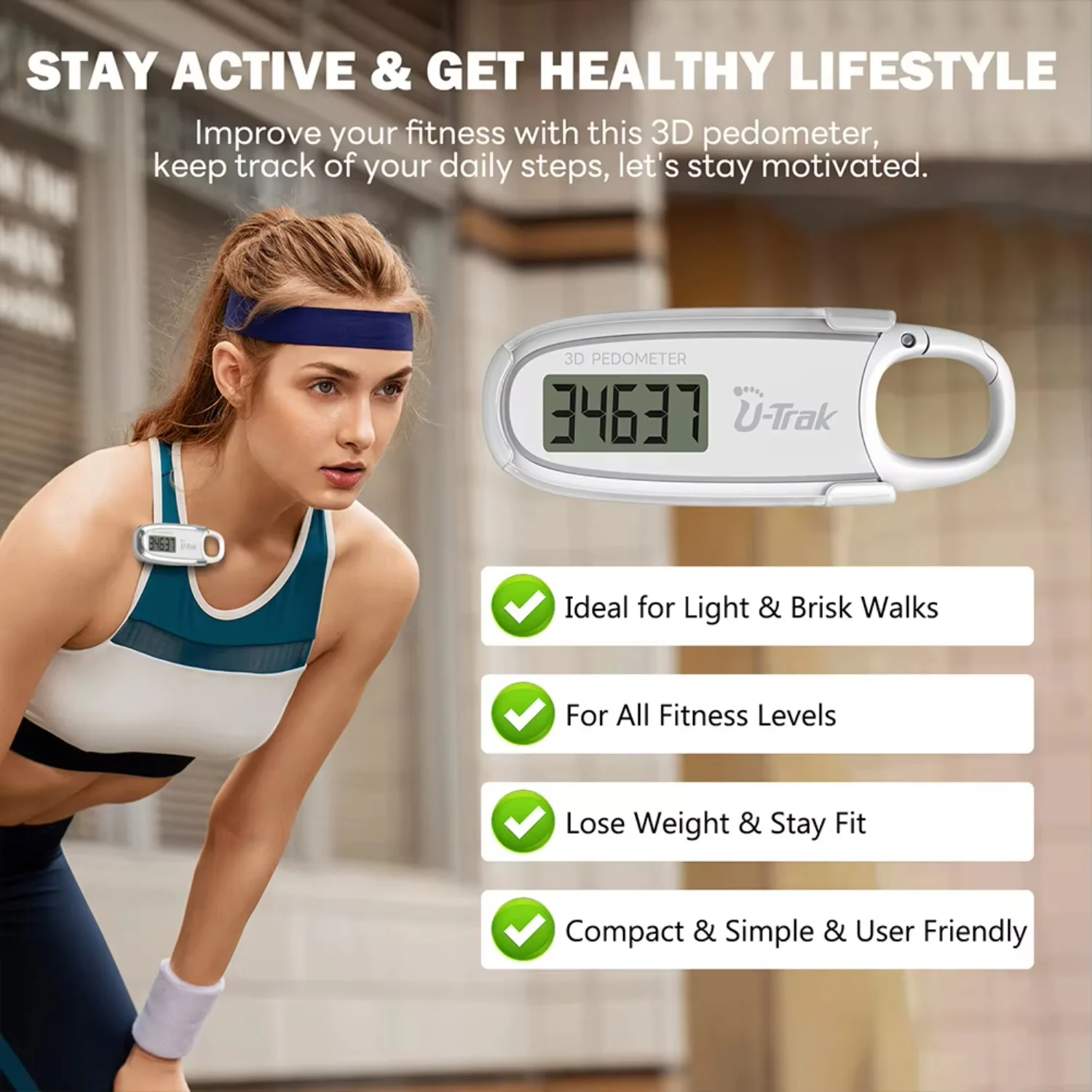 Walking 3D Pedometer Step Counter Large  Electronic Pedometer LCD Display Simple Step Tracker  Outdoor Sports