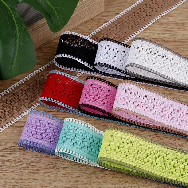 Hollow Knitted Cotton Ribbon For Hair Bowknot Material DIY Handmade Crafts Accessories Collar Pet Multicolored Embroidery Trim