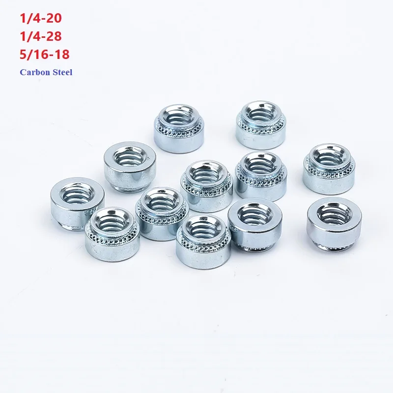 Carbon Steel Galvanized US Self-Clinching Nut Press Insert Rivet Nut Nutsert Rivnut Slab 1-2mm 1/4-20 1/4-28 5/16-18