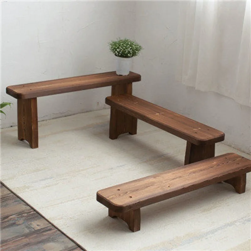 Wooden steps Multi-layer heightening flower device Simple shoe change stool Snack stand Solid wood steps flower stand Balcony co