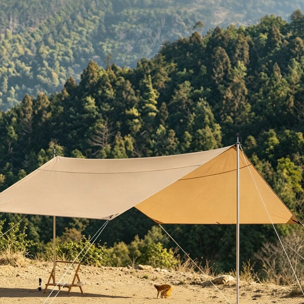 Tragbare Markisenständer, Campingzelt-Überdachungsstangen, 6-teiliges modulares Design, federbelastete Schnappverschlüsse für Sonnenschutz am Strand