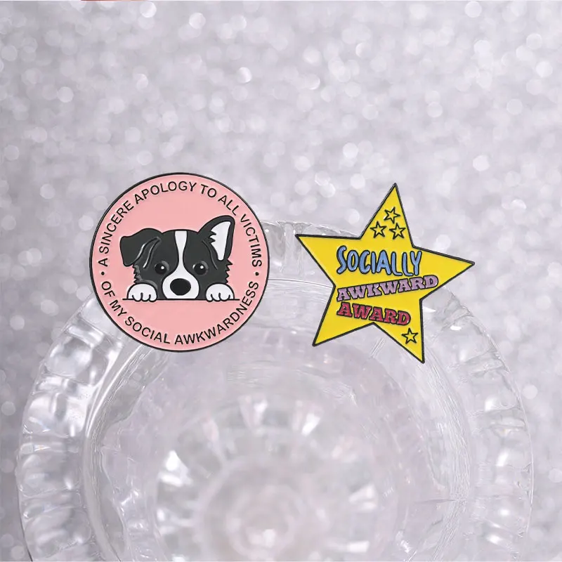 10styles Emaille-Anstecknadeln mit Motiven für chronische Erkrankungen, Asthma, Inhalator, ADHS, Humor-Brosche, Socially Awkward Badge, Overthink Jewelry, Geschenk für Freunde – Detail 7