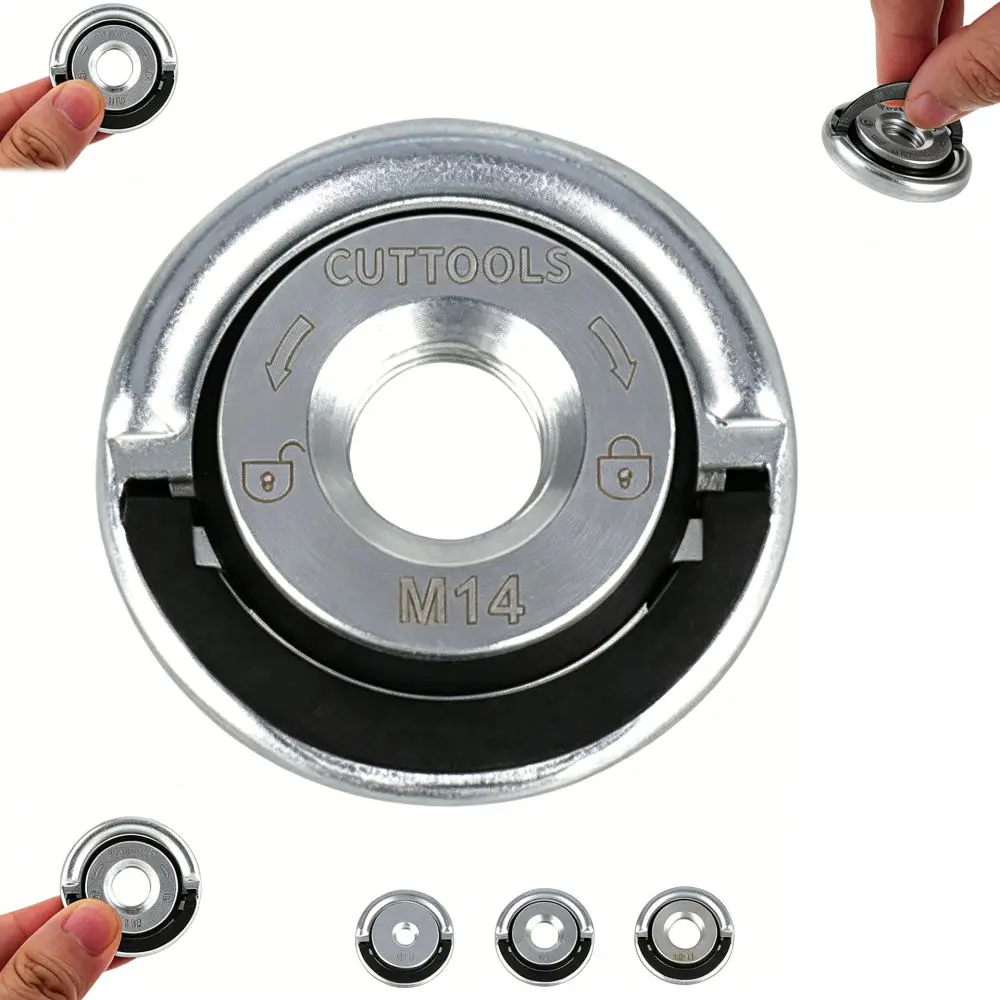 Heavy Duty Angle Grinder Nut Adapter Quick Locking Plate M14 M10 5 8 11 Self Lock Clamp For Power Tool Accessory