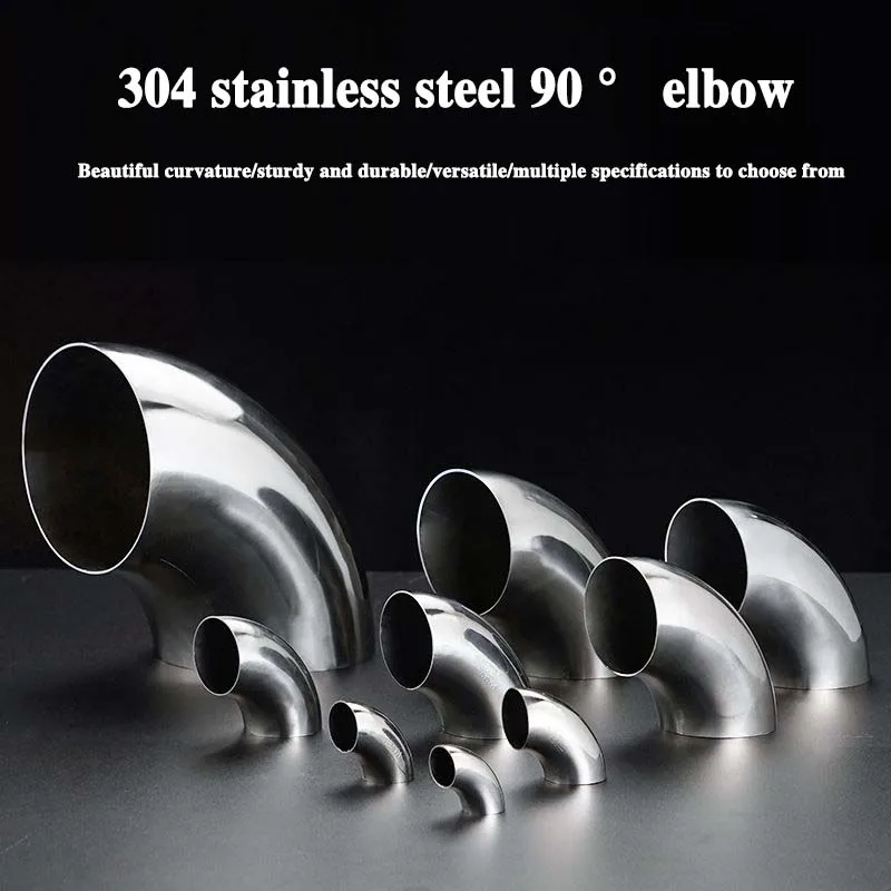 90 Degree Stainless Steel Elbow Pipe Connector 201 304 Steel Welded Elbow for Stair Handrail Balcony Guardrail Metal Railing