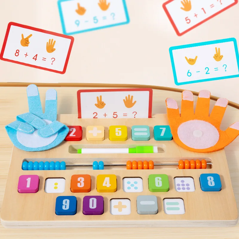 Multifunctional Double-sided Arithmetic Board, Math Teaching Aids, Learning Addition Subtraction By Counting Fingers And Beads