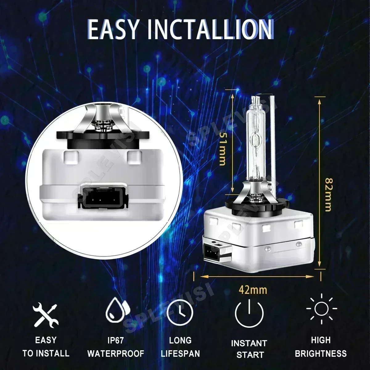 Car Headlight Bulb Xenon D3S HID 6000K Lamp For Alfa Romeo GIULIA (952) Saloon 2015 2016 2017 2018 2019 2020 2021 2022 2023