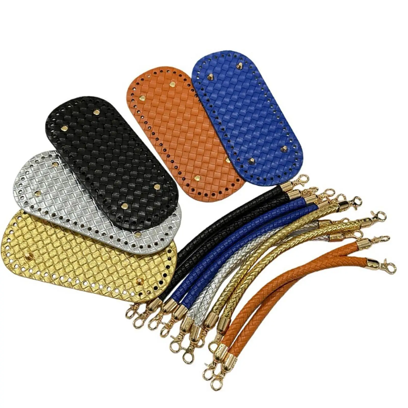 

Purse Bottom with Short Handles DIY Set Easy to Attach Versatile Use PU Leather