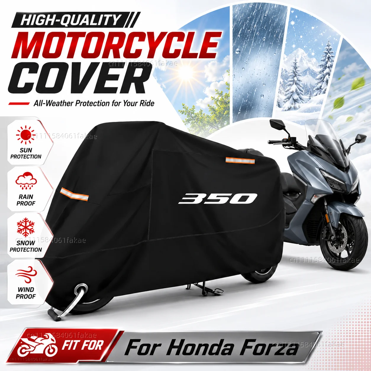 Motorcycle Cover Waterproof Outdoor All Season Dustproof UV Protective Moto Scooter Rain Cover For Honda Forza 350 ADV 350 ADV