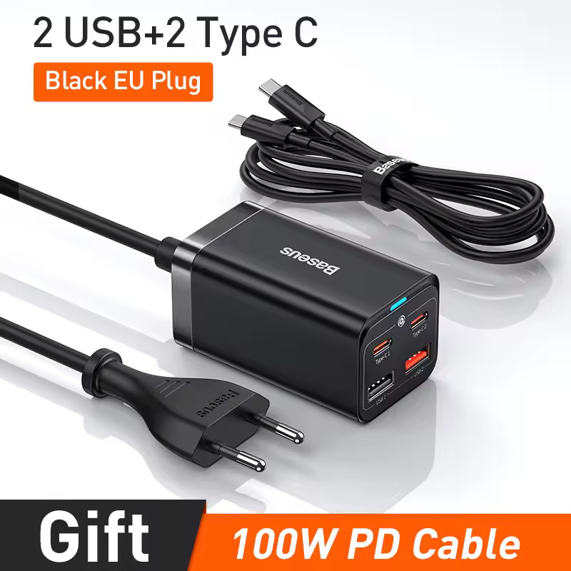 Carregador de Mesa Baseus GaN3 Pro 100W (2C+2U) — imagem 2