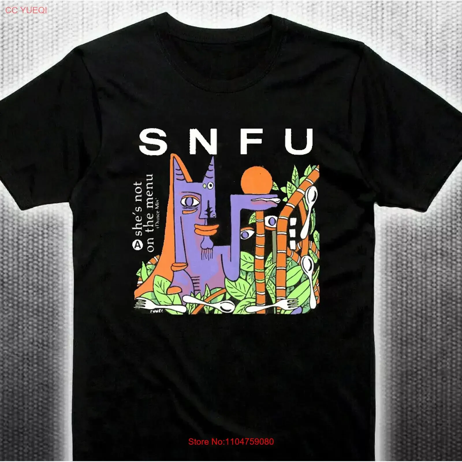 Very RARE SNFU Band Black Cotton All size S 5XL T Shirt IA332 vintage Washed streetwear Slightly fashion graphic Unisex homme