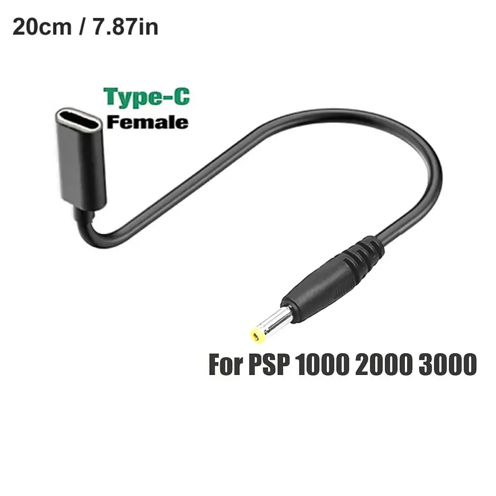 For PSP USB C Type-C Charger Adapter Converter Type C To For PSP1000/2000/3000 Game DC Jack Plug to USB-C Charging Adapter Cable