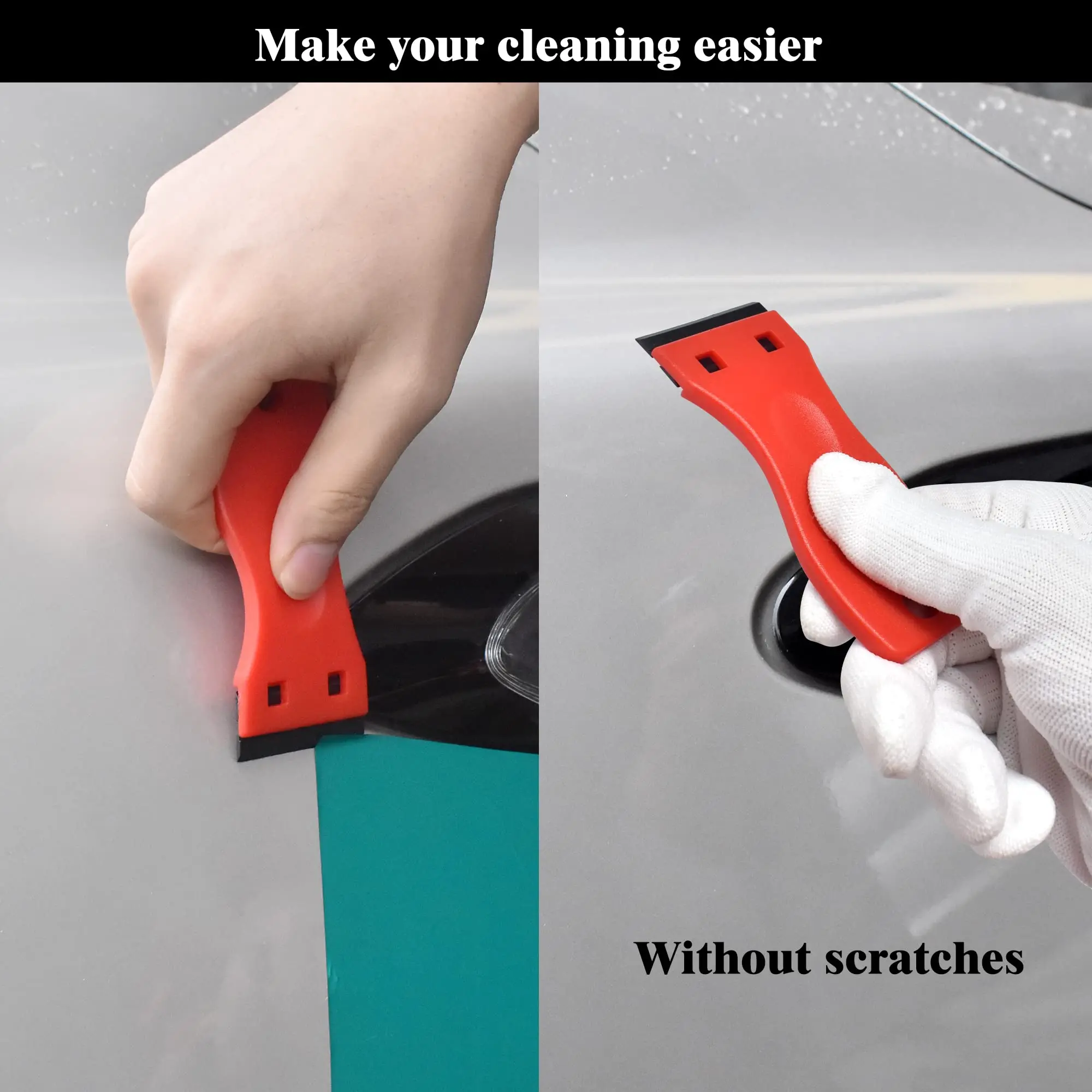 UEESHOP Portable Plastic Razor Blade Scraper for Windows Glass Cleaning Sticker Labels Decal Wrap Film Adhesive Remover Car Tool