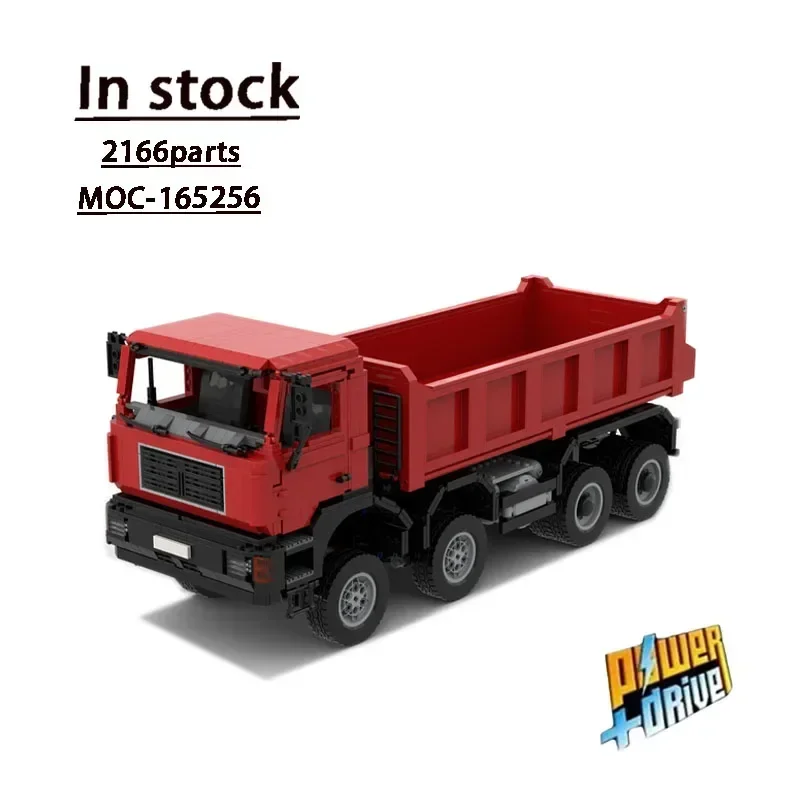 MOC-165256 F90 8×8 Dump Truck Truck Stitching Assembly Block Model• 2166 Parts Children's Birthday Building Block Toy Gift