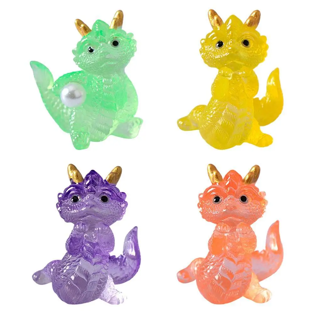 2026 Transparent Dragon Figurine Year Ornaments Resin Merry Christmas Decoration For Home Miniatures New Year Xmas Box Decor