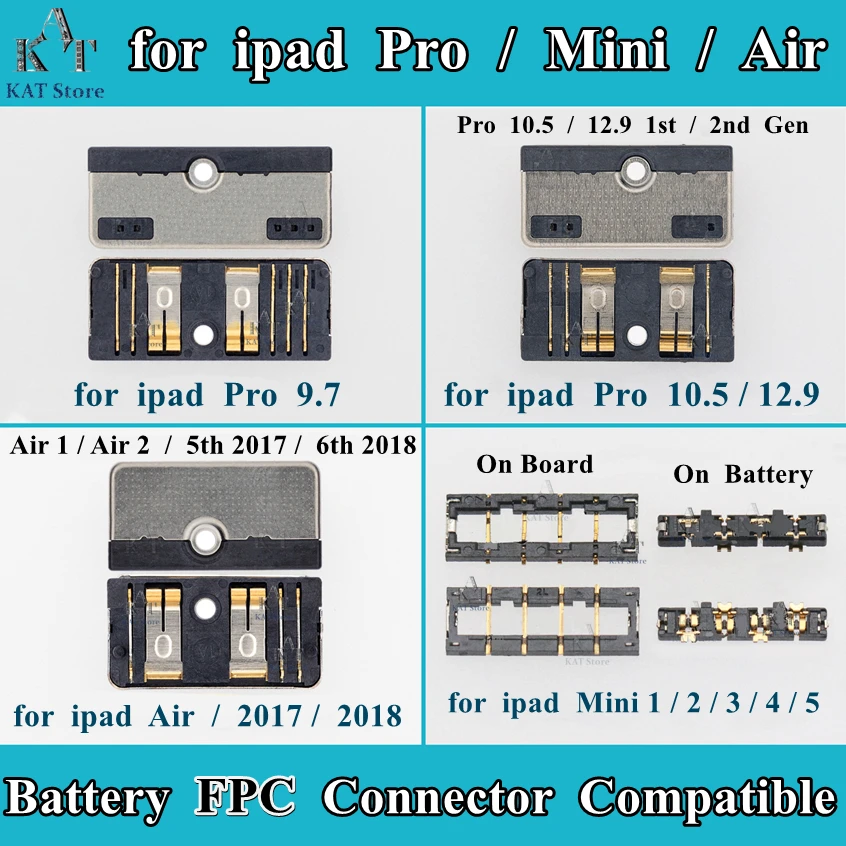 Battery FPC Connector for Ipad Pro 9.7 10.5 11 12.9 Inch 2020 Air Mini 1 2 3 4 5 5th 2017 6 2018 7 2019 10.2 On Board Flex Cable