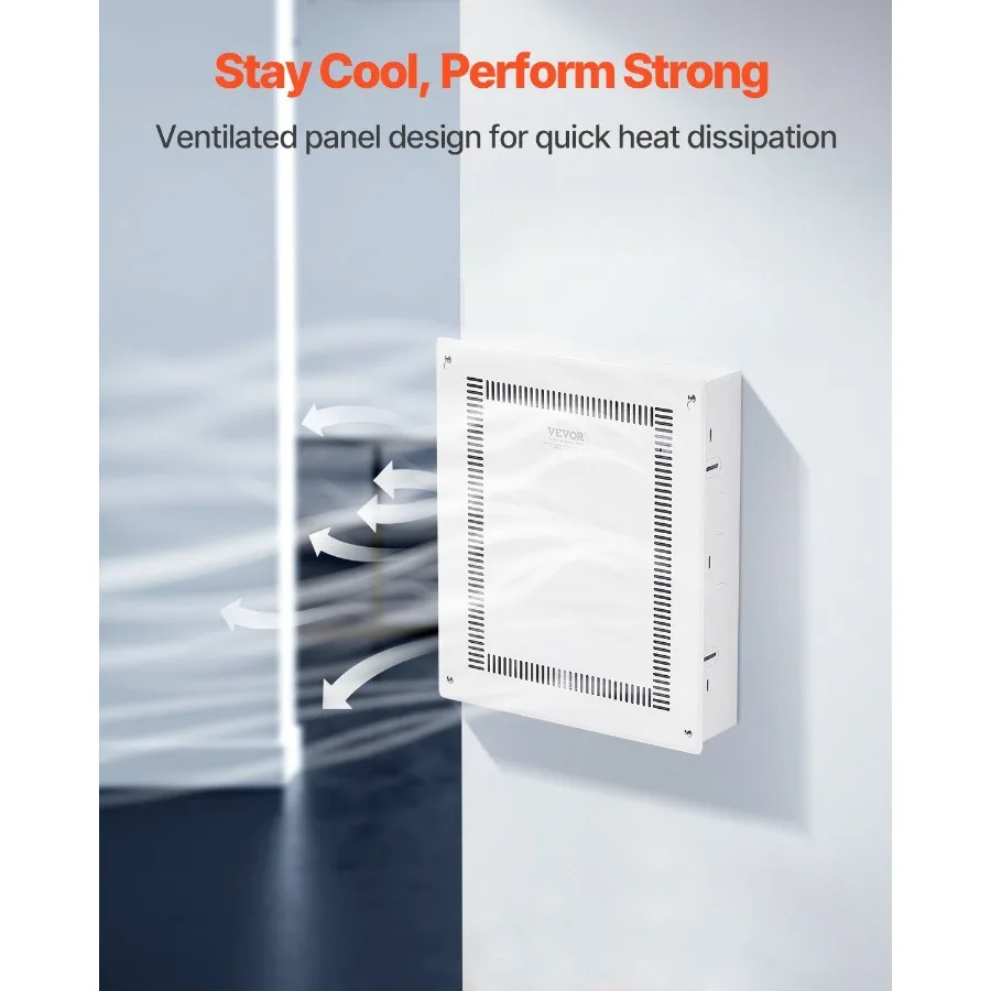 حاوية الوسائط المنظمة مقاس 17 بوصة في صندوق الوسائط التلفزيونية على الحائط مع غطاء #5