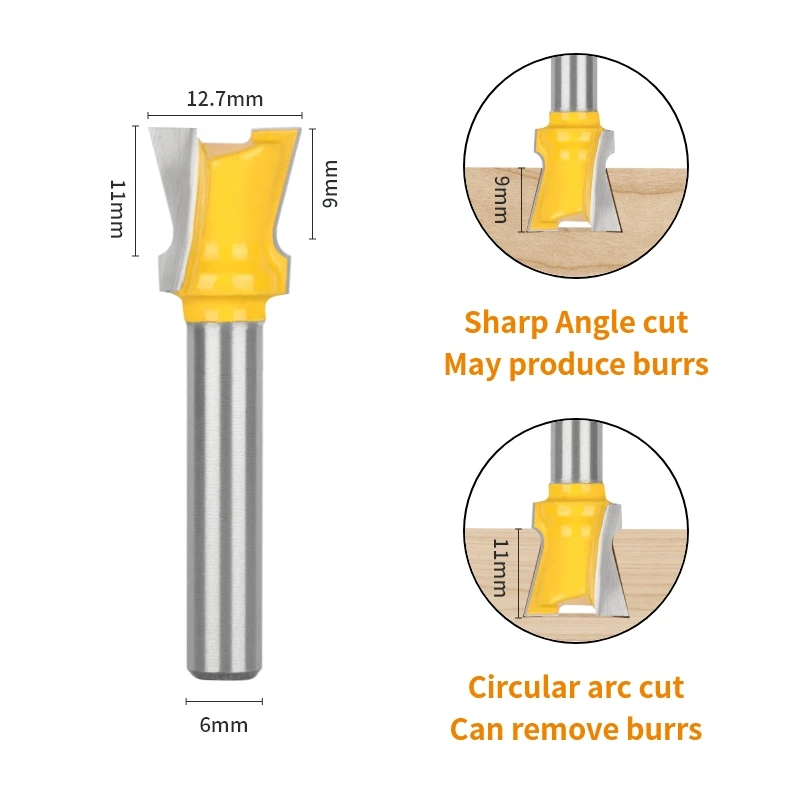 YUSUN 1PC Dovetail Bit Router Bit Carbide Cutters Alloy Woodworking Milling Cutter For Wood Bit Face Mill End Mill