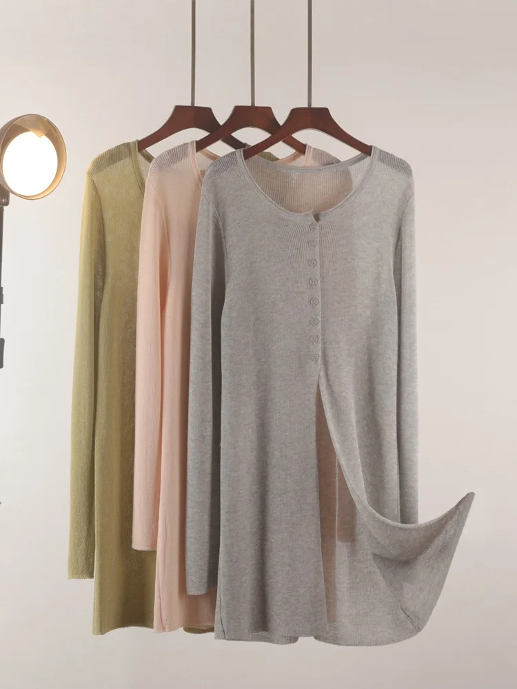 

Новый однотонный свитер ярких цветов, женский вязаный топ, модный женский кардиган, летняя весенняя куртка с длинными рукавами для взрослых, женская одежда M L