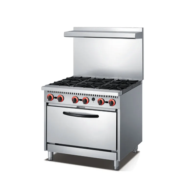 Tuolun Commercial Hotel Vertical Pot Oven with Cabinet Block with Electric Oven Four Pot with Six Gas