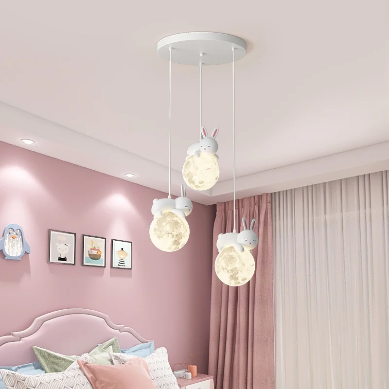 Plafonnier LED en Forme de Lapin Mignon de Dessin Animé, Luminaire Décoratif d'Nik, Idéal pour une Chambre d'Enfant ou un Salon