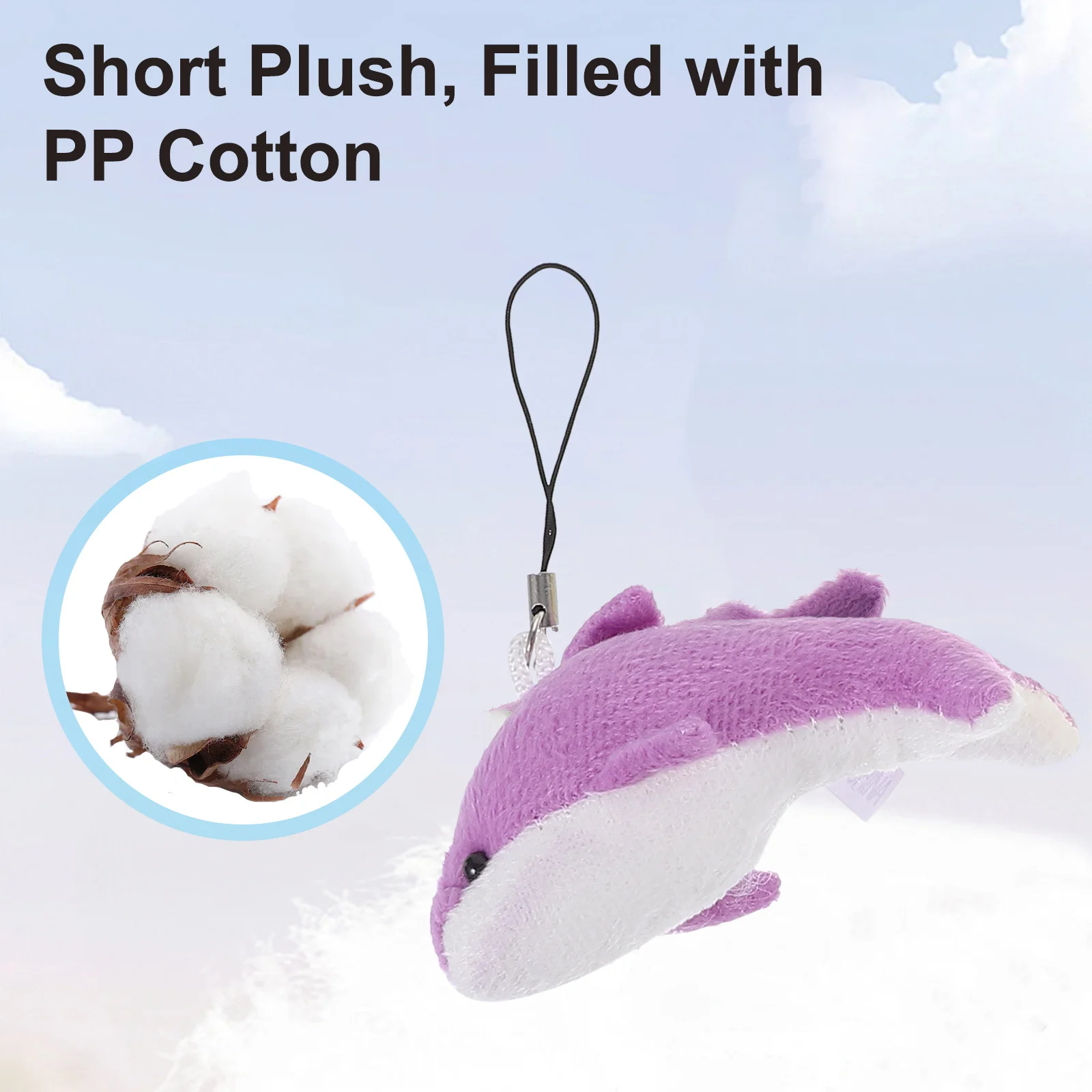 6 قطعة دولفين صغير PP القطن حلي معلقة خفيفة الوزن المعلقات الصغيرة على ظهره محفظة زينة الهاتف دولفين هدايا الحفلات