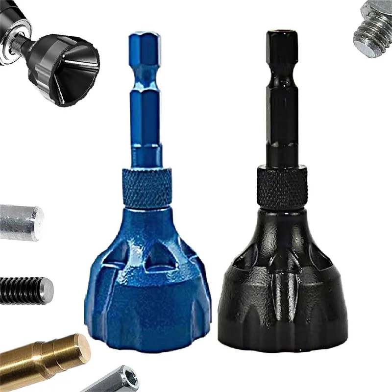 

AEE6-2Pc Deburring External Chamfer Tool,Bolt Thread Repair With Quick Release Shank Fits, For Repairing Damaged Bolts 3-20Mm