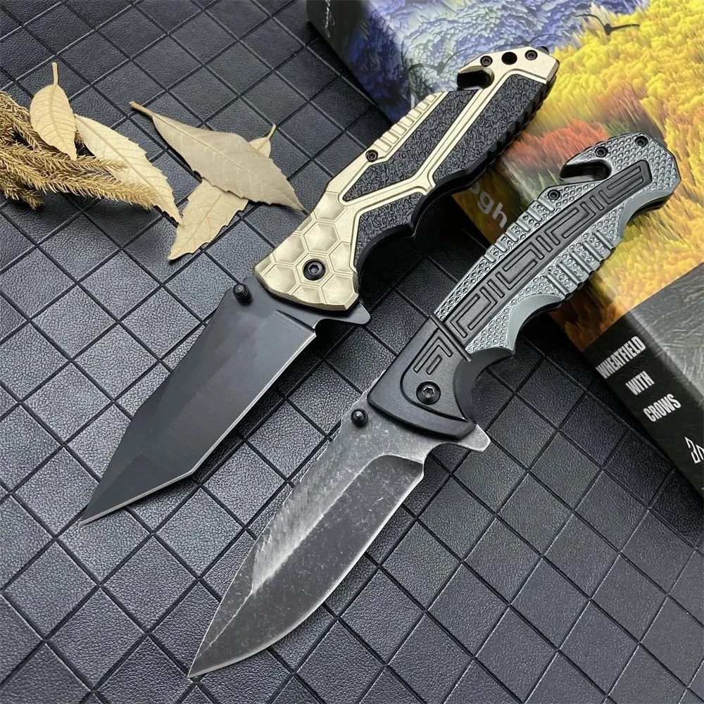 

Folding Pocket Knife 5Cr13Mov Blade Aluminum Alloy Handle with Opener Tactical Knife Outdoor Self Defense Camping EDC Multi Tool