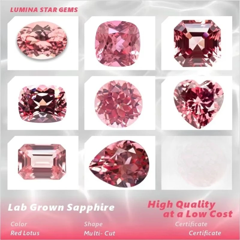 TLab Grown Padparadscha Red Lotus Color Oval Shape VVS1 for Advanced Charms Jewelry Making Materials with Certificate Wholesale