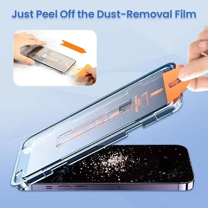 1-3 قطعة واقي شاشة سهل التركيب خالي من الغبار لهاتف iPhone 17 Pro Max 17Air 17Pro 16Promax HD أفلام الزجاج المقسى الوضوح