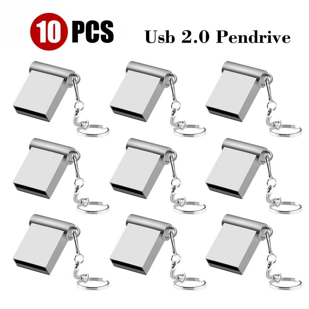 

10 шт. мини-USB флэш-накопитель USB 2.0 флэш-накопитель 64 ГБ 32 ГБ 16G 8G 4G флэш-накопитель с кольцом для ключей U диск креативные подарки