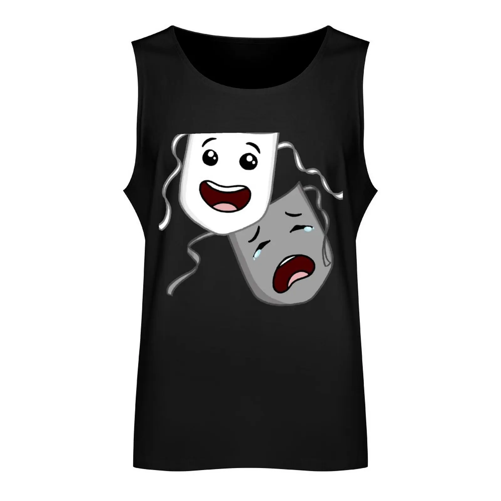 Theatre Tragedy Masks Drama Masks Tank Top male top tops