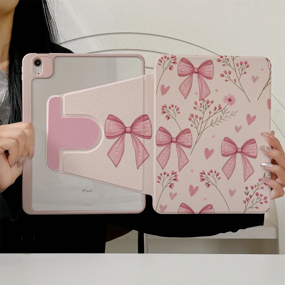 

360 ° Вращающийся складной чехол для легкой защиты вашей подушечки: совместим с iPad Air 6, Air 5,4,10,2024, air m3/a16 2025