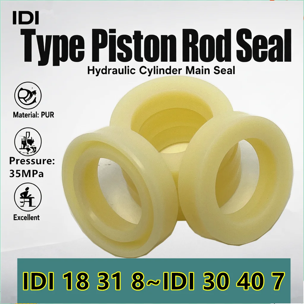 IDI Series Seal Hydraulic Cylinder Piston Rod/shaft PUR Oil Seal Inner Diameter: 18~30mm Excavators, Loaders, Forklifts, Etc