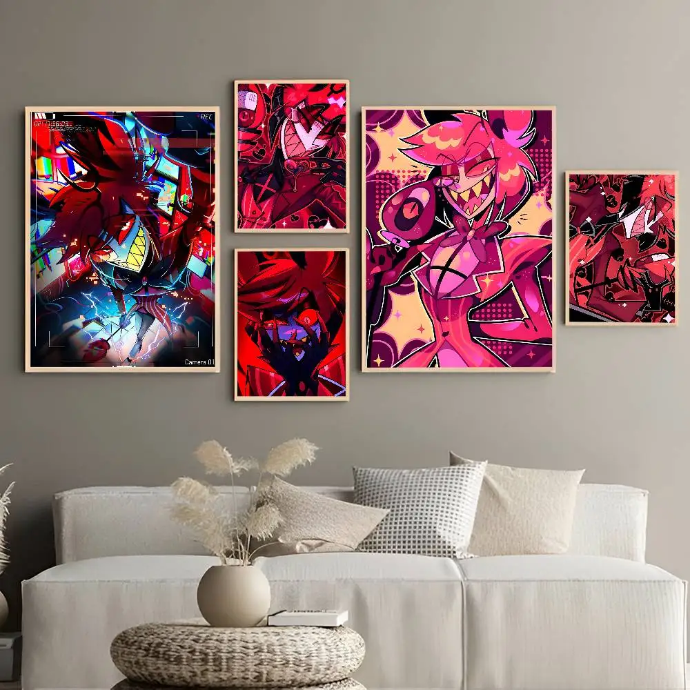 Anime Alastor Hotel Hazbin Classic Vintage Posters Whitepaper Prints Posters Artwork Kawaii Room Decor